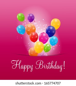 Color glossy balloons background vector illustration