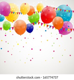 Color glossy balloons background vector illustration