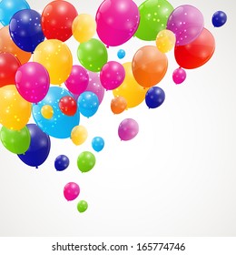 Color glossy balloons background vector illustration