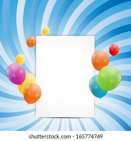 Color glossy balloons background vector illustration