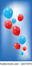 Color glossy balloons background vector illustration