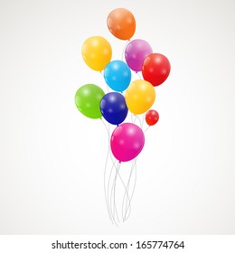 Color glossy balloons background vector illustration