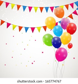 Color glossy balloons background vector illustration