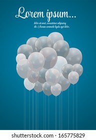 Color glossy balloons background vector illustration