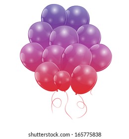 Color glossy balloons background vector illustration