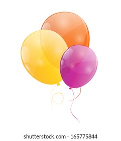 Color glossy balloons background vector illustration