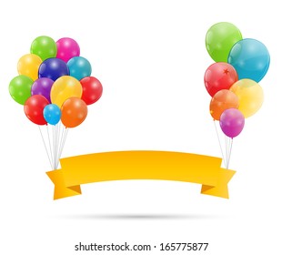 Color glossy balloons background vector illustration