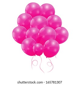 Color glossy balloons background vector illustration