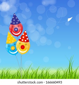 Color Glossy Balloons Background Vector Illustration