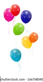 Ilustración del vector de fondo de globos brillante en color