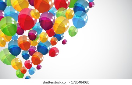 Color Glossy Balloons Background Vector Illustration EPS10