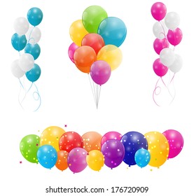 Color glossy balloons background vector illustration