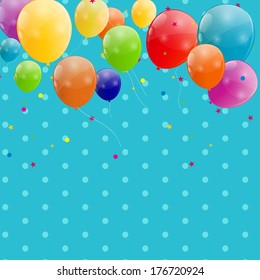 Color glossy balloons background vector illustration