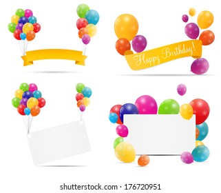 Color glossy balloons background vector illustration