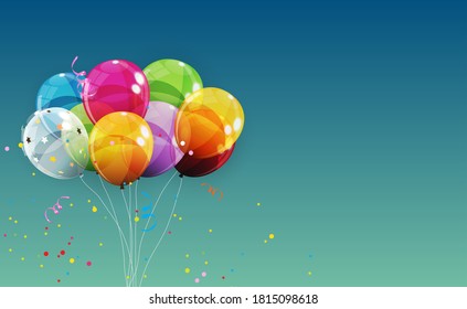 Color Glossy Balloons Background Vector Illustration EPS10