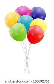 Color glossy balloons background vector illustration