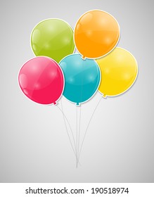 Color Glossy Balloons Background Vector Illustration