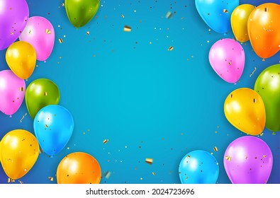 Ilustración EPS10 del vector de fondo de globos brillante de color
