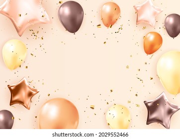 Ilustración EPS10 del vector de fondo de globos brillante de color