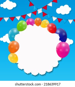 Color Glossy Balloons Background Vector Illustration 
