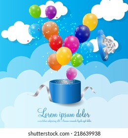 Color Glossy Balloons Background Vector Illustration 