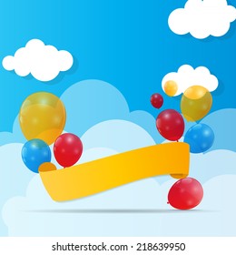 Color Glossy Balloons Background Vector Illustration 
