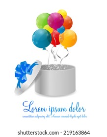 Color Glossy Balloons Background Vector Illustration 