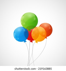Color Glossy Balloons Background Vector Illustration 
