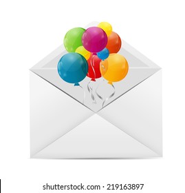 Color Glossy Balloons Background Vector Illustration 