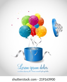 Color Glossy Balloons Background Vector Illustration 
