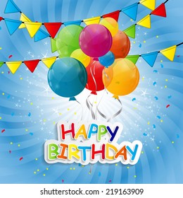 Color Glossy Balloons Background Vector Illustration 