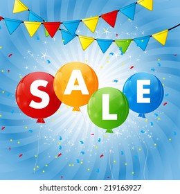 Color Glossy Balloons Background Vector Illustration 