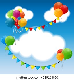 Color Glossy Balloons Background Vector Illustration 