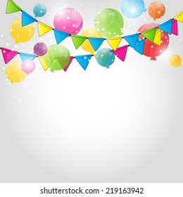 Color Glossy Balloons Background Vector Illustration 