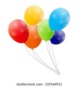 Color Glossy Balloons Background Vector Illustration 