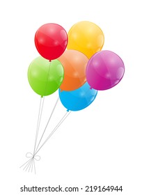 Color Glossy Balloons Background Vector Illustration 