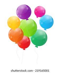 Color Glossy Balloons Background Vector Illustration 
