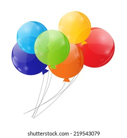 Color Glossy Balloons Background Vector Illustration 