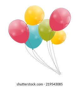 Color Glossy Balloons Background Vector Illustration 