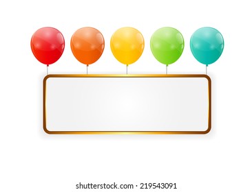 Color Glossy Balloons Background Vector Illustration 