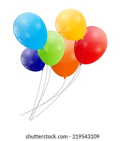 Color Glossy Balloons Background Vector Illustration 
