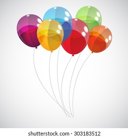 Color Glossy Balloons Background Vector Illustration EPS10