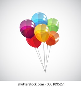Color Glossy Balloons Background Vector Illustration EPS10