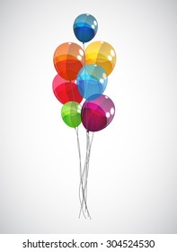 Color Glossy Balloons Background Vector Illustration EPS10