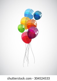 Color Glossy Balloons Background Vector Illustration EPS10