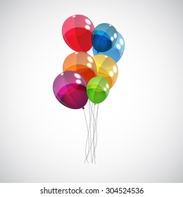 Color Glossy Balloons Background Vector Illustration EPS10