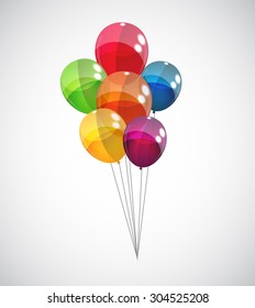 Color Glossy Balloons Background Vector Illustration EPS10