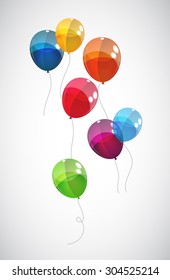 Color Glossy Balloons Background Vector Illustration EPS10