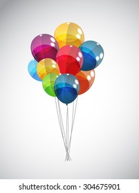 Color Glossy Balloons Background Vector Illustration EPS10