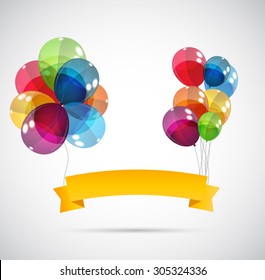 Color Glossy Balloons Background Vector Illustration EPS10